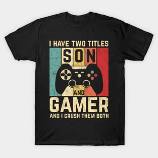 Vintage Video Games Retro Gamer Gift For Boys Son T-Shirt